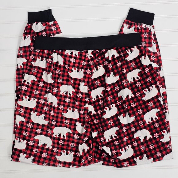 Buffalo Plaid Winter Holiday Polar Bear Print Women's Pajama Pants Size M NWOT - Picture 6 of 12